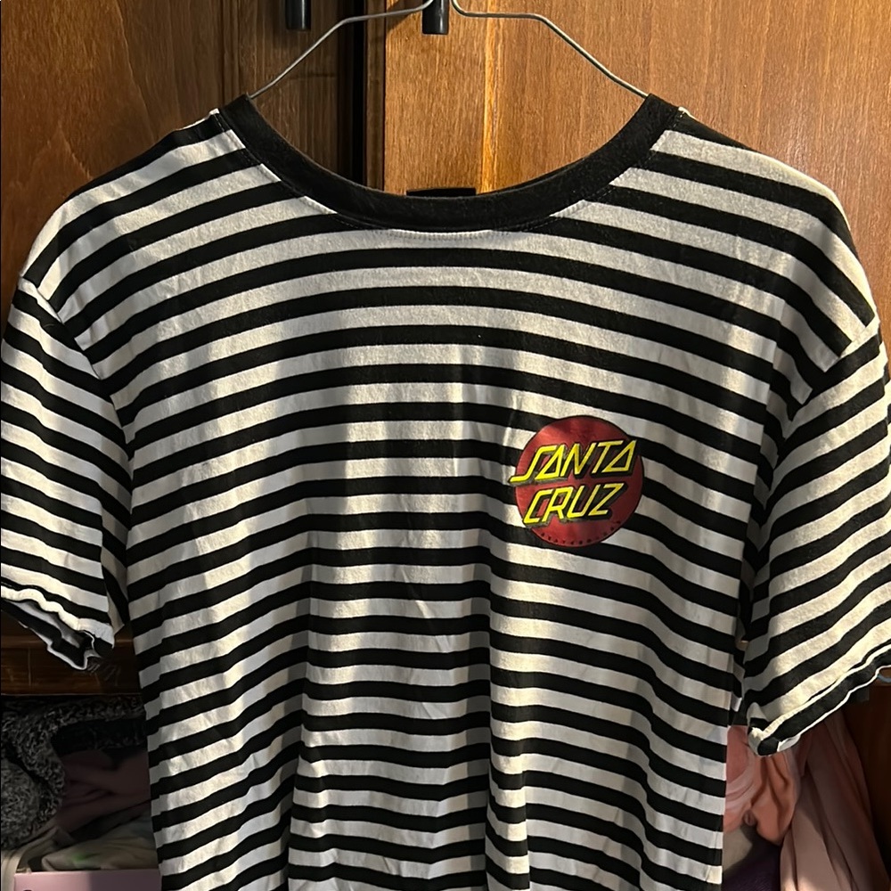 Santa Cruz Skateboards Striped Tee with Logo